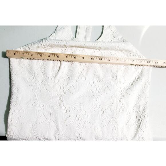 Lilly Pulitzer Womens White Lace Halter Dress Size 8 Bridal Preppy Feminine - Picture 9 of 9